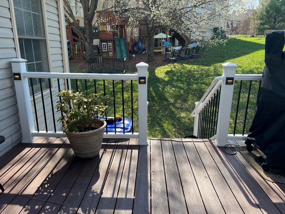 Stair restoring outdoor lighting montclair va residential electrician